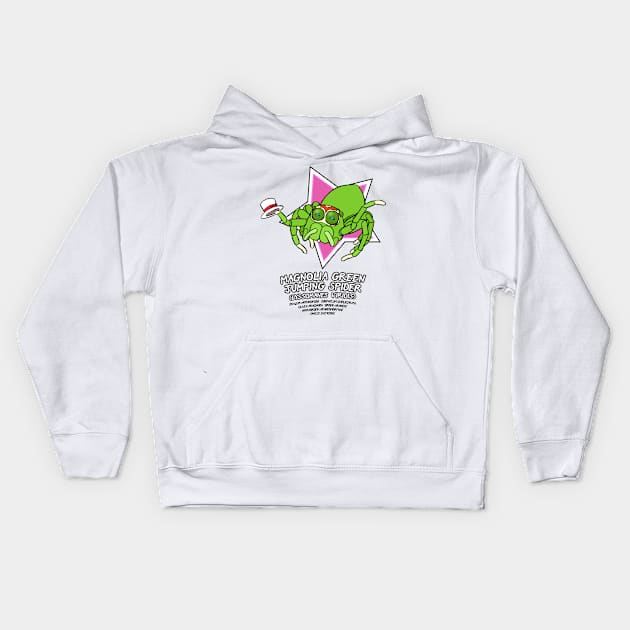 Magnolia Green Jumping Spider Kids Hoodie by Cyborg One